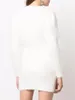 Женские брюки с двумя частями женский 2 Set 2022 Дизайнер взлетно -посадочной полосы белый укороченный топ -свитер кардиган +вязаная одно шаг мини -юбки на день рождения костюм