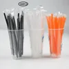 black plastic drinking straws