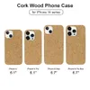 2022 Natural Cork Wood Laser Engraving Phone Cases Shockproof Back Cover Shell For iPhone11 12 13 14 XS Xr X Max