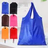 Bolsas de compras DHL100pcs Polyéster Plainestro Plaza Gran capacidad Impermeable Bolsa de almacenamiento plegable