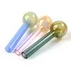 Couleurs mixtes Great Pyrex Huile Burner Tuyau en stock Haute Qualité Huile de verre Tuyaux de fumée Bubbler Fumeurs Pipe à la main Mini Burn de petite main pour le tabac à herbe sèche SW128