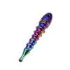 colorful ice blue tobacco pipe corrugated removable bamboo root large smoke pot metal pipe with mesh