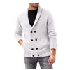 Men's Sweaters Autumn/Winter 2022 Europe-USA Men/Youth Turn-Down Collar Double Breasted Insert Pocket Long Sleeve Vintage Knit Cardigan Swea