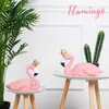 Dekoratif Nesneler Figürinler Pembe Flamingo Süslemeleri Lovebirds Reçine El Sanatları Dekorasyon Kek Süsleme Doğum Günü Hediye Oturma Odası Ev Deco