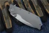 Toppkvalitet High End Flipper Folding Knife D2 60HRC Drop Point Satin Blade Steel Ball Bearing Fast Open Pocket Knives Outdoor Survival Gear