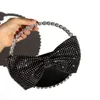 Circle Shape Bow Diamond Evening Bag For Women Mini Bling Female Wedding Bridal Party Clutch Purse Fashion Dinner 220514