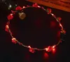 LED -verlichting kransen vrouwen bloemenhaar kroon lichtbanden hoofddeksels voor bruiloft Kids Night Market Speelgoed Gloeiende Garland hoofd ornamenten SN4603