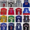 Georgetown Hoyas College Allen Iverson Jerseys 3 män basket Dr J Julius Erving 6 Wilt Chamberlain 13 Blue Black White Red Good Q Jerseys