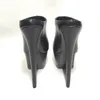2022 Black Thin high heel Platform Shoes Black Patent Leather Women T Show Pumps Big Size 35-43