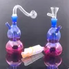 with 10mm oil bowl or tobacco bowl accessories Rainbow color glass dab rig mini glass bubbler bongs and Herb tobacco water pipes