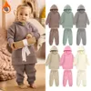 Set Kleidung Jungen Mädchen Kleinkind Solide Hoodies Pullover Sweatshirt Jogginghose mit Taschen 2 Stück Kinder Sweatsuits Outfits