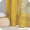 Gardin draperar kort faux linne semi ren gardiner för vardagsrum sovrum japanska tyllfönster behandling paneler drapescurtain