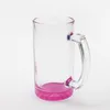16oz Sublimation Clear Beer Cup with Handle Glass Tumblers Thermal Transfer Water Bottle by sea BBA13001