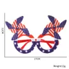 4 juli Party Diy Glasses Decorations Men Women American Independence Day I Love USA Blue Red Striped Flag Party Supplies XDJ221