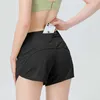 L-17 femmes Sport Hotty Shorts chauds Leggings de Yoga décontractés dame fille entraînement sous-vêtements de gymnastique en cours d'exécution Fiess avec poche zippée sur le