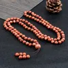 Beaded Strands High Quality 108 Mala Armband Prayer 6mm Shining Gold Sand Necklace Women Yoga Meditation Bangle smycken för vän Lars22