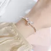 Panash zoete schattige sterling zilver 925 vlinderdas bangle armband voor vrouwen mode witte/geelgouden kleur pols kinderen sieraden