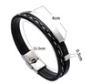 Männer Frauen PU Leder Armband Kette Titan Stahl Weave Link Armbänder Mehrschichtige Geflochtene Seil Armband Einstellbare Manschette Armreif geschenk