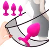 Anale Plug Butt voor Vrouw Mannen Zachte Siliconen 3 Verschillende Grootte sexy Speelgoed Bullet Vibrator Unisex Gay Volwassenen