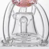 New Unique Pink Beach Ball Showerhead Perc Hookahs 4mm Heady Glass Recycler Bong Pink Oil Dab Rigs 14mm Female Joint With Banger Water Pipes Bongs Shipped By Sea XL-2242