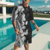 Été Hommes Survêtement 2 Pièces À Manches Courtes Style Vintage Hommes Ensembles Casual T-shirt Surdimensionné Lion 3D Imprimer T-shirts Vêtements Pour Hommes 220726