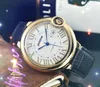 Премиум Blue Balloon Series Mens Watch 44-мм автоматическое механическое движение спортивное самостоятельное календарь 316L Стальный корпус подлинный кожаный ремень Браслет браслет