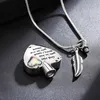 펜던트 목걸이 God God on angel wing heart heeple with ashes jewelry "Charm"펜던트와 함께 그의 팔에 화장 보석