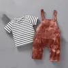 Abbigliamento set primavera estate vestito bambino top + pantalone 2pcs ragazza vestiti vestiti costumi per neonati ragazzo set