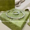 Designer de luxe lettres de mode antique argent Couple Bracelet bague anniversaire mariage fiançailles cadeau bracelet