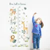 Custom Baby Name Growth Chart Ruler Lion Animal Watercolor Wall Stickers Vinyl Removable Wall Decal Mural Kids Room Home Decor 220613