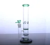 Bong narghilè in vetro da 10 pollici con doppio gorgogliatore di tubi di fumo a nido d'ape per giunto femmina erba secca 18,8 mm YQ-25