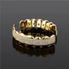 جديد بلينغ ميكرو الإعدادات Micro Cz Grillz مجموعة أعلى أسفل الفضة شوايات الفم الأسنان الفم الهيب هوب أزياء المجوهرات المجوهرات المجوهرات