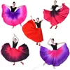 Stage Wear Practice Tibetan Performance Dress Half Length Adult Big Swing Red Satin Clothes Spanish Clothing Girl Gypsy Skirt