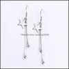 ダングルシャンデリアイヤリングジュエリーNehzy 925 Sterling sier New High Quality Woman Cubic Zirconia Pearl Retro Long Tassel Earring 2307 Q2 D