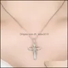 Pendant Necklaces Crystal Faith Hope Love Cross Necklace For Women Jewelry Valentines Day Girlfriend Lover Couple Gift D Dhseller2010 Dhlfr