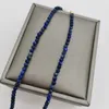 Faceted Lapis Lazuli Delicate Adjustable 14K Gold Filled Chains Natural Stones Collier Femme Unique Women BOHO Necklace