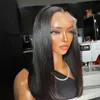 Short Bob Wig Transparent Bone Straight Lace Frontal Brazilian Wigs 13x4 Synthetic Closure Wigs For Women