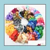 Elastici per capelli Gioielli Donna Seta Scrunchie Elastico fatto a mano Mticolor Fascia Porta coda di cavallo Accessori per fascia 42 colori Drop Delivery 2