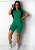プラスサイズの女性服ソリッドトラックスーツ2ピースセットデザイナースリム半袖ショーツ服夏スウェットパンツスポーツスーツ12色