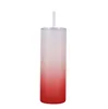 25oz de vidro do copo de sublimação pode gradiente colorir lantejoulas criativas de forma com tampa e palha de verão drinkware suco copo sn4529