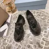 Zapatos de vestir de moda para mujer, zapatos planos de tacón alto de cuero de calidad para fiesta de bodas, mocasines formales de negocios, gruesos sociales con caja Original