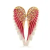 Broche classique ailes d'ange en strass, 3 couleurs, bijoux scintillants, cadeau, broches de styliste en plumes, GC1352, 2021