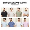 KUEGOU Zomer T-shirt Mannen Slanke Basic Korte Mouwen Modale T-shirt RunningBreathable Cool Top Elastisch Plus Size 5939 220504