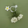 Hand-woven Orchid Flower Bell Keychain Cute Sweet Wool Keyring Creative Women Car Bag Pendant Jewelry Gift Decoration