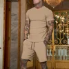 Erkek Trailsits Erkekler Setleri Sıradan Spor Takım Tişört Trailsuit 2 Parça Set Giyim Baskılı Kıyafetler Büyük Boy Sokak Giyim Adam Çimentolar