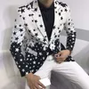 Star Print Slim Fit Suit Jacket Brand Male Club Stage Blazer Man Formal Wedding Suit Prom Blazers For Men Costume Homme 220409