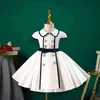 Girls Korean Princess Dress for Baby Elegant Wedding Dresses Kids Vintage Ball Gown Children 1st Birthday Party Vestidos Y220510