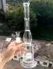 14 inch Clear Glass Water Bong Hookah with Tire Perclator recycler Honeycomb Filter Smoking Pipes