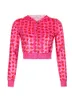 HEYounGIRL Giacca bomber corta con stampa cuore in velluto Donna Autunno Cappotto manica lunga rosa carino Cerniera Cappotto invernale anni '90 220812