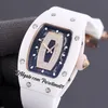 2022 Miyota Automatiska damer Kvinnor Titta på Two Tone Rose Gold White Ceramics Case Black Inner DiMaond Dial Rubber Super Edition Puretime01 E270-0701